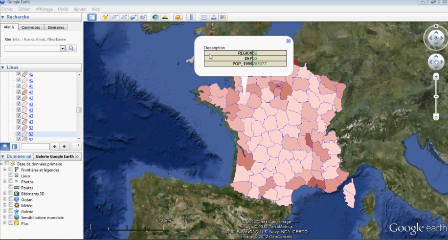 [Quantum gis] Tutorial 4 : Création de données KML et projection sous Google Earth