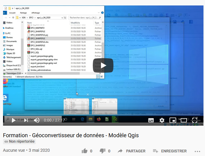 Formation – Géoconvertisseur de données – Modèle Qgis