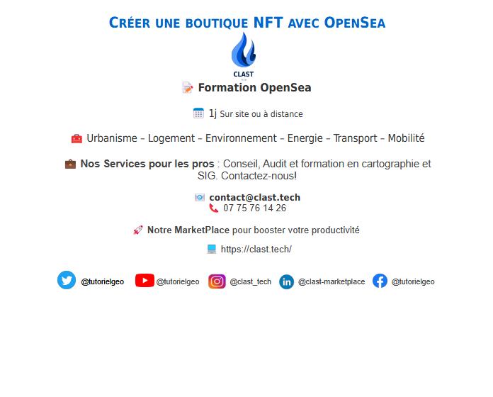 🖼️ Formation – Créer et lancer votre boutique NFT sur OpenSea - 1 journée
